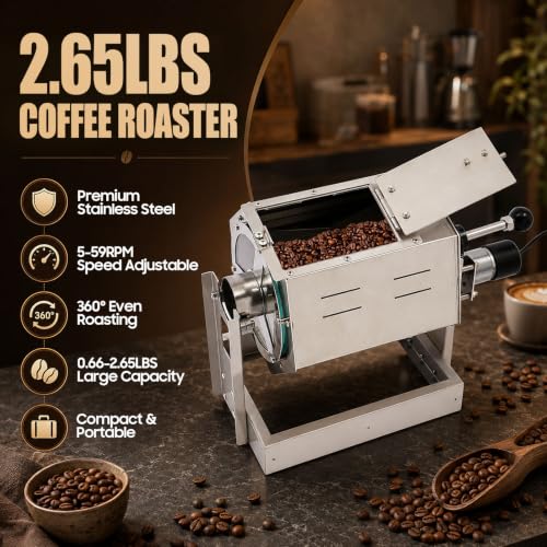 Coffee Roaster for Home Use 2.65LBS Coffee Bean Baking Machine