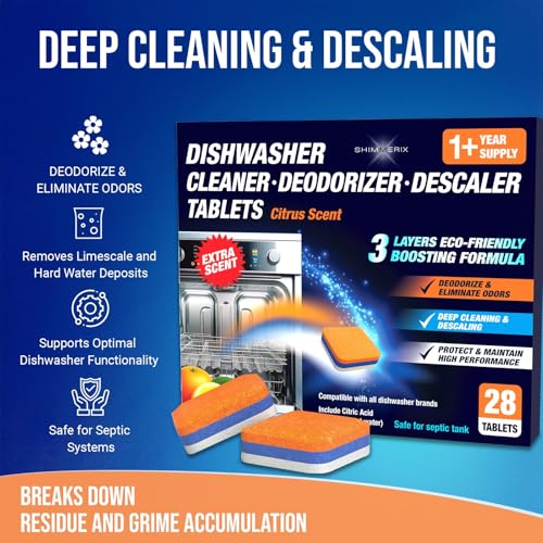 Dishwasher Cleaner Deodorizer Descaler Tablets (28 Count)
