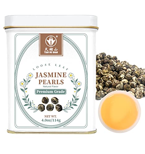 Jasmine Tea Jasmine Dragon Pearls Green Tea Loose Leaf 4oz (4 Ounce)