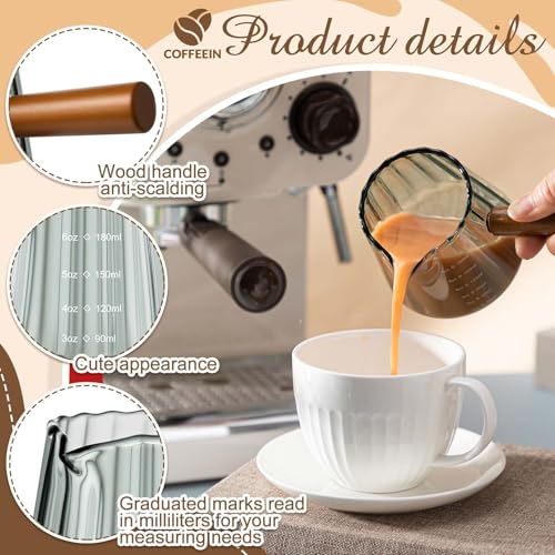 2 Pcs 6 oz Gray Espresso Shot Glass Cups with Handle (2 Count)