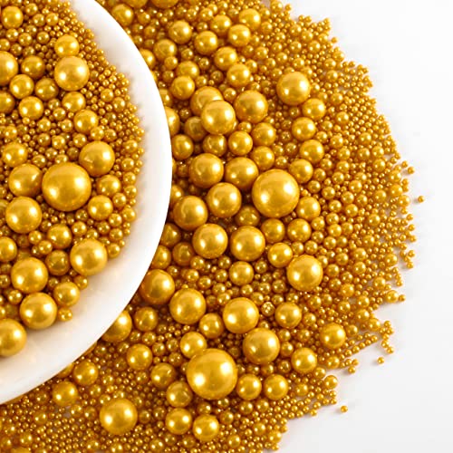 Gold Pearl Sugar Sprinkles (4.58 Ounce)
