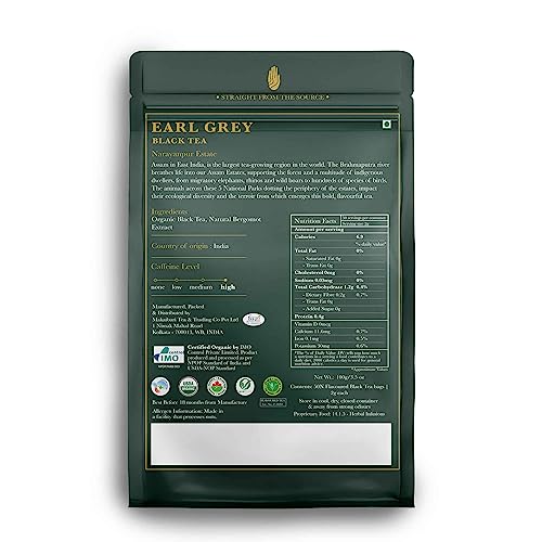 Estates Garo Hills Organic Earl Grey Black Tea 50 Tea Bags (50 Count)