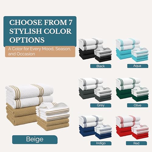 Kitchen Towel Set 8 Pc 4 Dish Towels for Kitchen (8 Count)