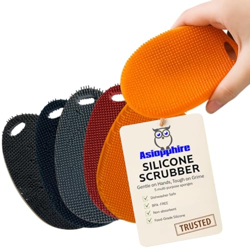 Silicone Sponge Dish Scrubber (5 Count)