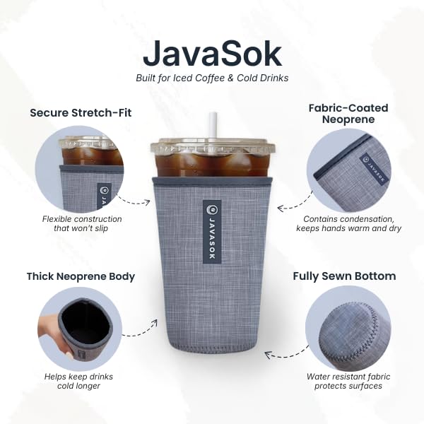 JavaSok Iced Coffee & Cold Soda Insulated Neoprene Cup Sleeve