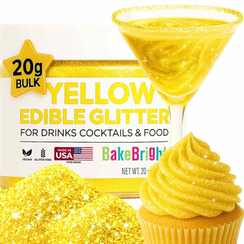 Bulk 20g Yellow Edible Glitter for Drinks