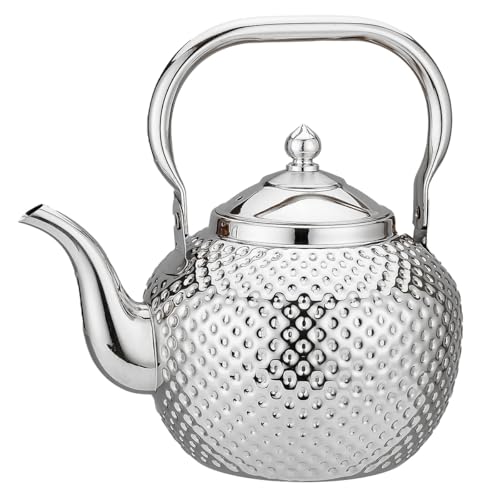 1200ml Teapot with Infuser Stainless Steel Lifting Handle Tea Maker Silver