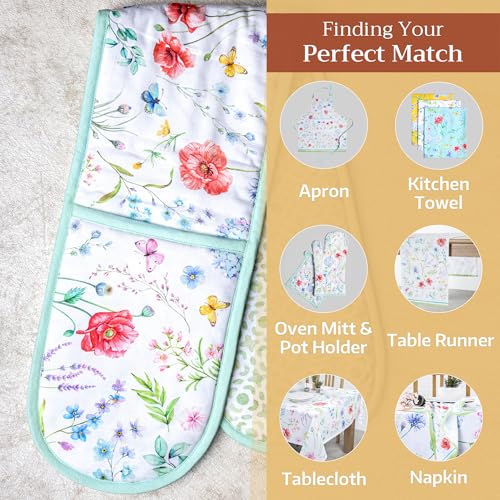 Double Oven Mitts 100% Cotton Double Oven Glove