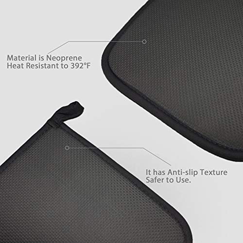 2Pcs Cotton and Neoprene Oven Pads Pot Holders with Pocket 8"x8.5" Dual (2 Count)