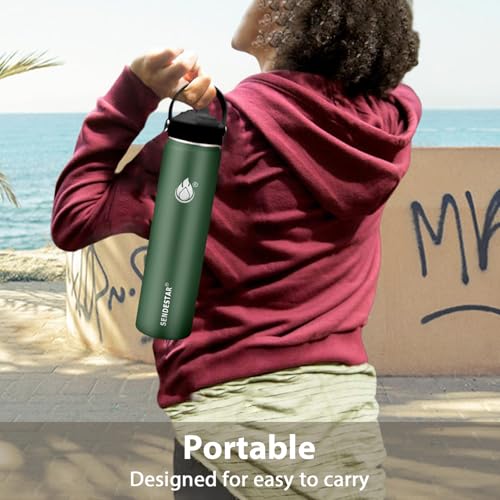 Insulated Water Bottle 40 oz with Straw