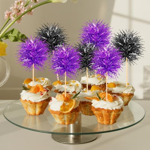 100 Pcs Halloween Foil Firework Cupcake Toppers