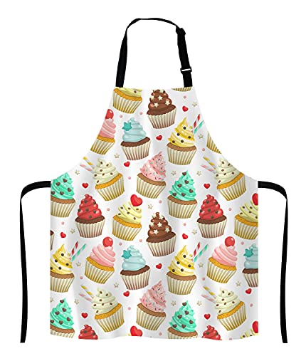 Yummy Colored Cupcakes Adjustable Bib Apron