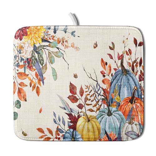 Fall Dish Drying Mat for Kitchen Countertop
