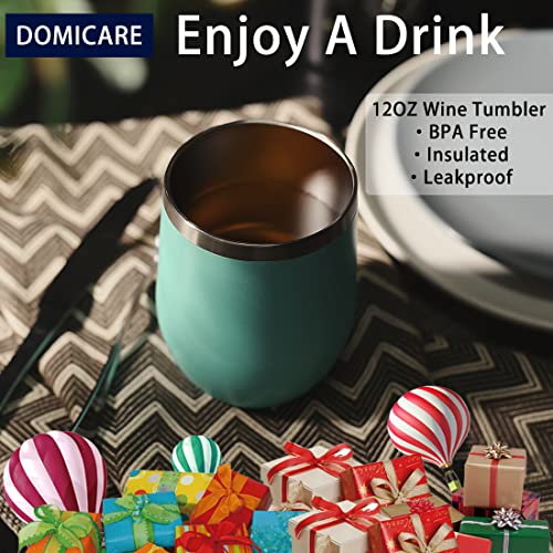 Stainless Steel Wine Tumbler Bulk with Lid (8 Count)