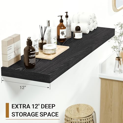 Black Floating Shelves (2 Count)