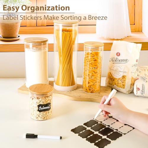 17oz Round Glass Storage Containers with Bamboo Lids (12 Count)