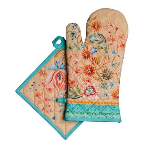 100% Cotton Oven Mitt & Pot Holder Set (2 Count)