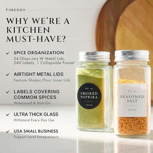 Thick Glass Spice Jars With Labels (24 Count)