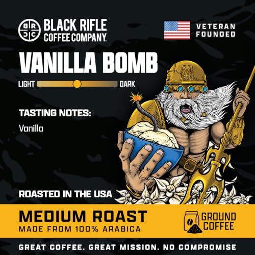 Black Rifle Coffee Medium Roast Ground Coffee Vanilla 12 oz (12 Ounce)