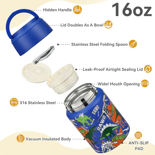 16oz Insulated Food Jar with Spoon