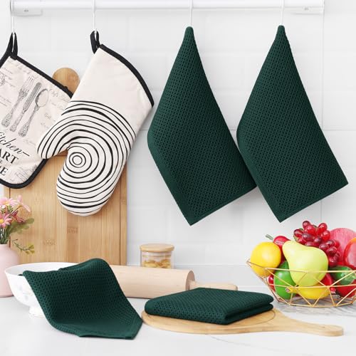 100% Cotton Waffle Weave Kitchen Dish Cloths 8 (8 Count)