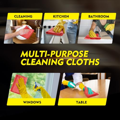 Red Microfiber Cleaning Cloth 50 Pack (50 Count)