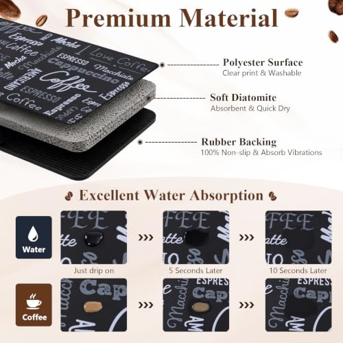 Coffee Mat 2 Pack 12x19 Inch Absorbent Non (2 Count)