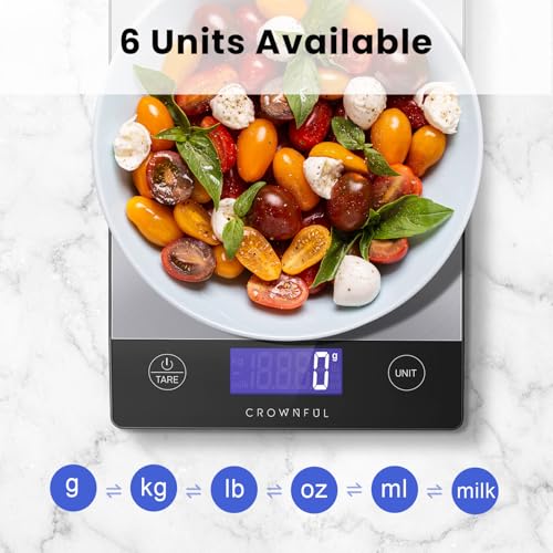 Food Scale 33lb Rechargeable 304 Stainless Steel Digital Kitchen Scale Weight Grams and Ounces with LCD Display and Type