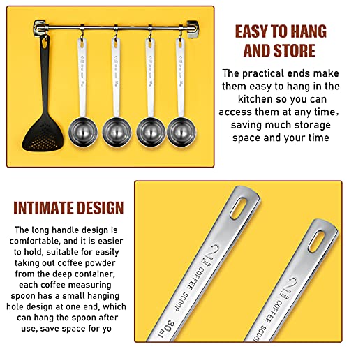 4 Pcs 2 Tablespoon Scoops with Long Handle