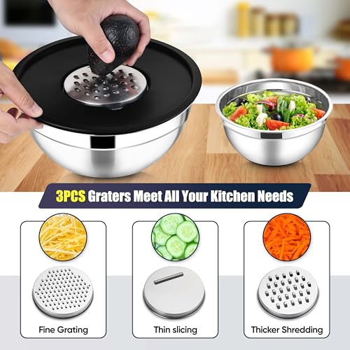 Stainless Steel Mixing Bowls with Lids Set (13 Count)