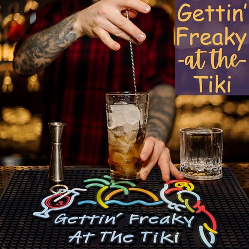 Gettin Freaky at The Tiki Bar Mat 18x12 in