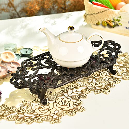 Heavy Duty Cast Iron Teapot Dish Warmer Stable Holder for Tealight Stand