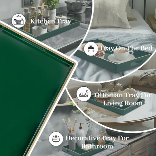 Dark Green Decorative Tray for Ottoman
