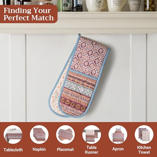 Double Oven Mitts 100% Cotton Double Oven Glove