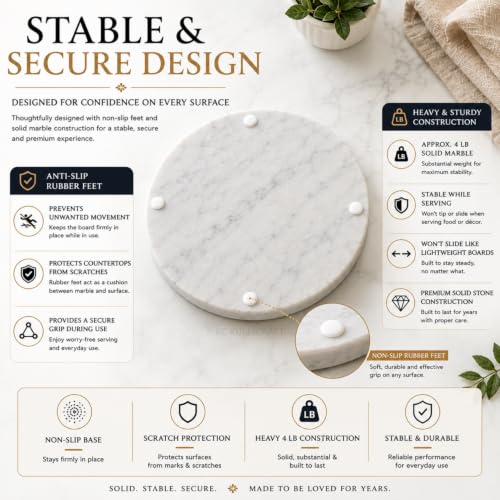 11 Inch Round Marble Cheese Cutting Board
