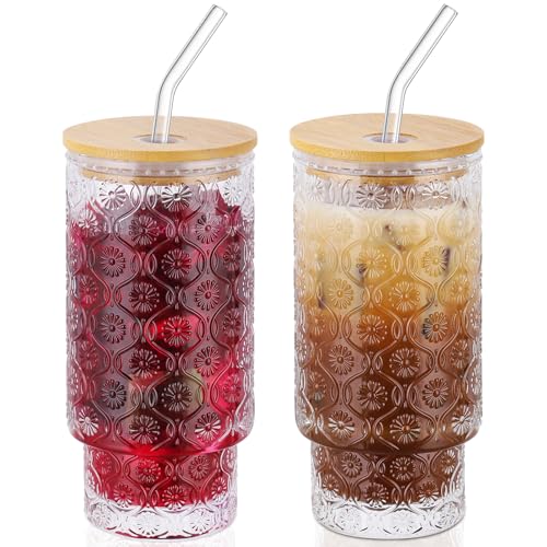 16 Oz Glass Cups Set of 2 (2 Count)