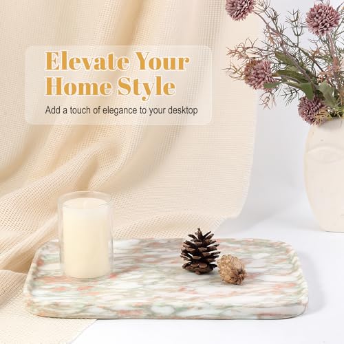 Marble Tray 12"x8" Marble Vanity Tray for Countertop Bathroom Kitchen Dresser