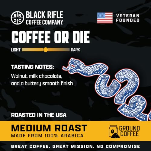 Black Rifle Coffee Medium Roast Ground Coffee Coffee or Die 12 oz (12 Ounce)