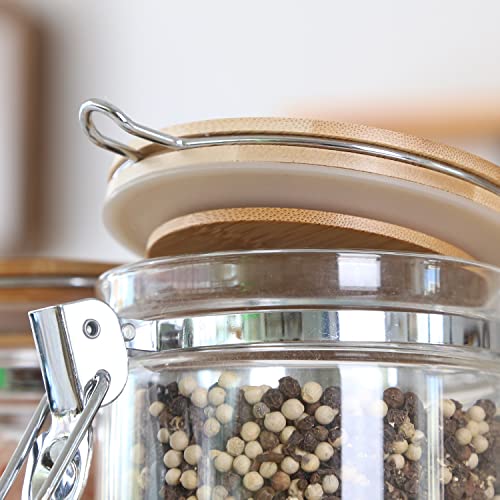 KKC Glass Tea Canister with Bamboo Lids & Spoon