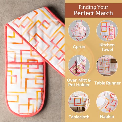 Double Oven Mitts 100% Cotton Double Oven Glove