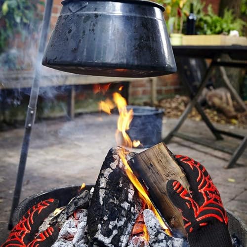Grill Gloves Heat Proof for Men Grilling BBQ Heat Resistant Gloves (2 Count)