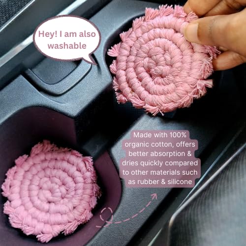 Cotton Car Coasters for Cup Holders (2 Count)