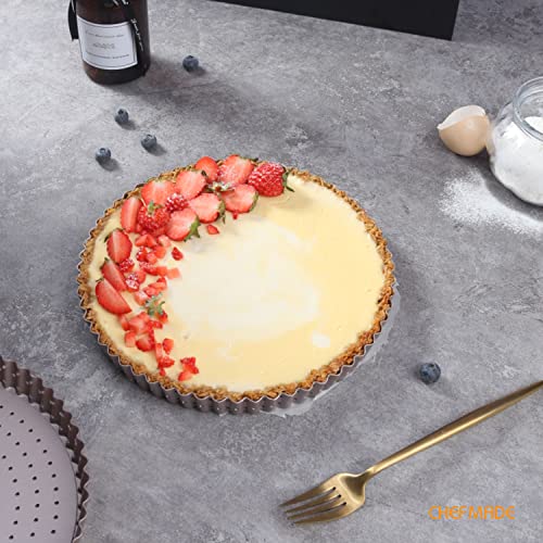 9.5 Inch Round Tart Pan with Holes Removable Loose Bottom