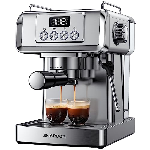 20 Bar Espresso Machine for Home with LCD Display and Steam Wand