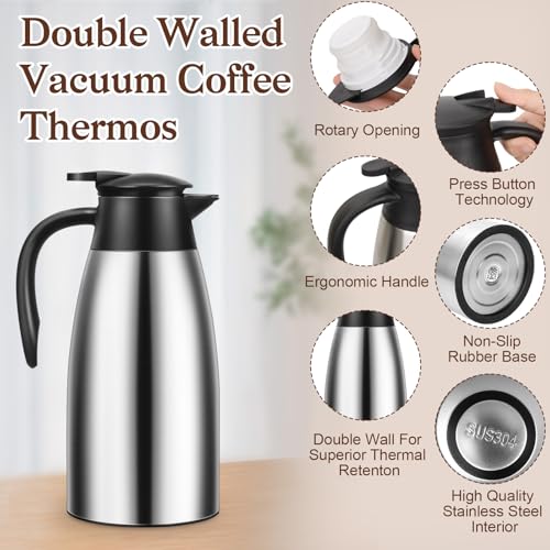 2 PCS 68 OZ Thermal Coffee Carafe (2 Count)