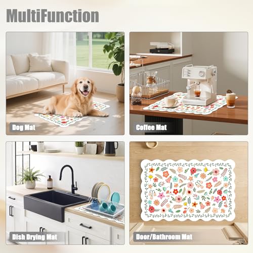 Scalloped Dish Drying Mats for Kitchen Counter