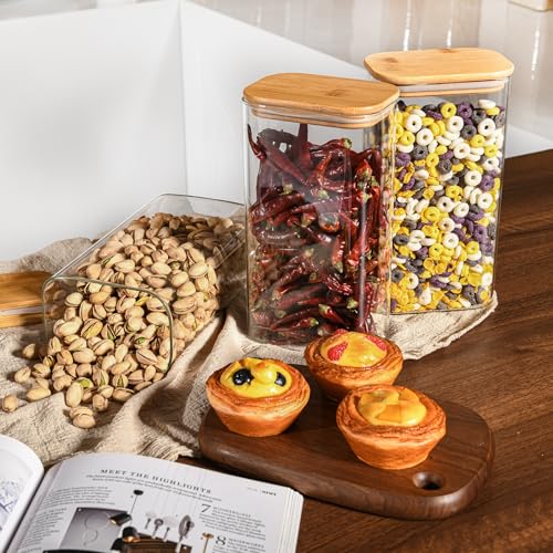 56oz 1.8Qt Rectangle Glass Storage Containers with Lids 4 (4 Count)