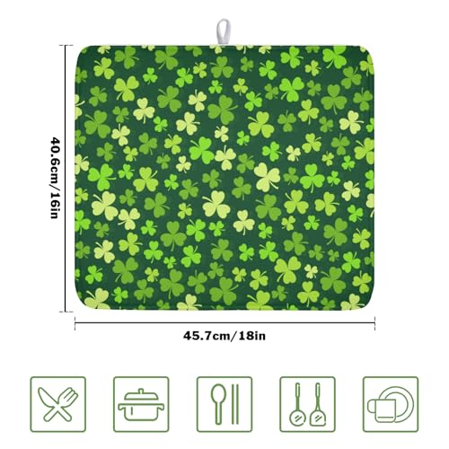 St. Patrick's Day Dish Drying Mat for Kitchen Counter
