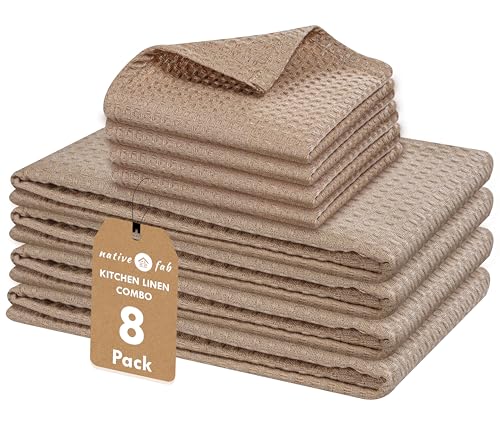 8 Piece Kitchen Towels & Dish Cloth Set (8 Count)