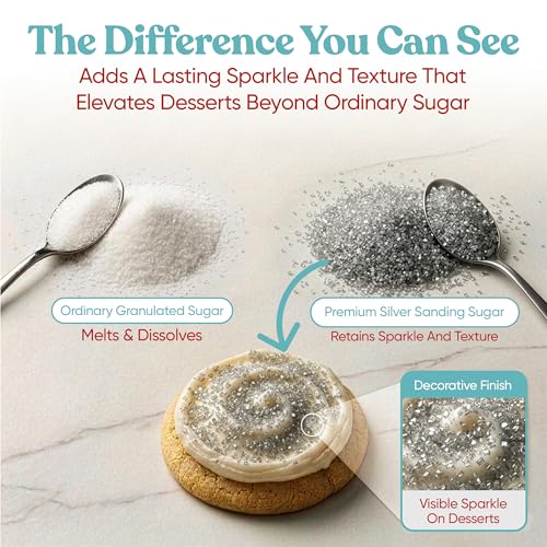 Silver Sanding Sugar for Baking & Cookie Decorating (5 Ounce)